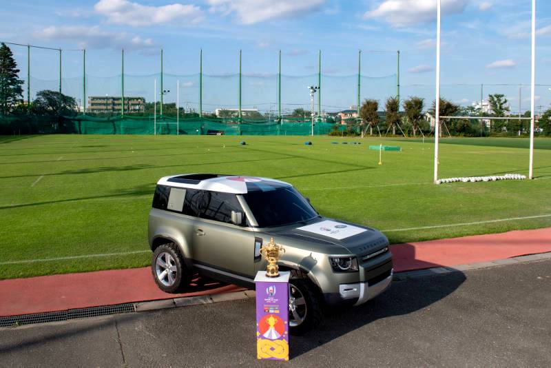 New Land Rover Defender delivers Webb Ellis Trophy