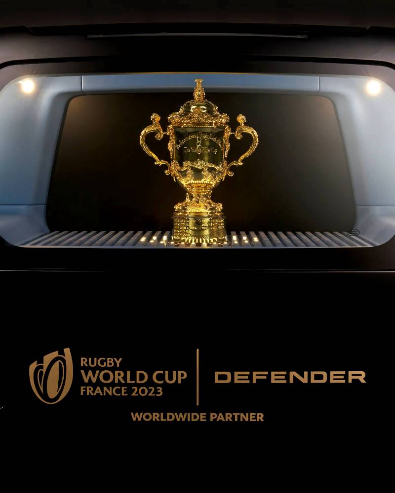 Defender reveals unique Defender 110 to showcase Rugby World Cup Trophy on countdown tour